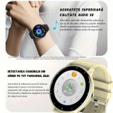 Cumpara ieftin Smartwatch BIRAI BR-Evolve, Android/iOS, Apeluri, Microfon, TFT 1.28 Inch, Puls, Notificari, Crem