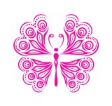 Cumpara ieftin Sticker decorativ Fluture, Roz, 60 cm, 1155ST-3, animale si pasari, Oem