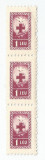 Rom&acirc;nia, lot 331 cu 3 timbre fiscale de ajutor, Crucea Roşie, em. a V-a, MNH, Nestampilat