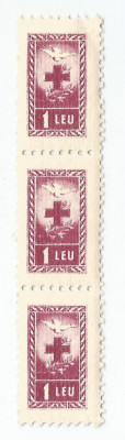 Rom&amp;acirc;nia, lot 331 cu 3 timbre fiscale de ajutor, Crucea Roşie, em. a V-a, MNH foto