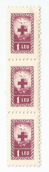 Rom&acirc;nia, lot 331 cu 3 timbre fiscale de ajutor, Crucea Roşie, em. a V-a, MNH