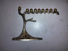 Vechi Sfesnic Hanukia , iudaica, din bronz, 22 x 18 x 10 cm
