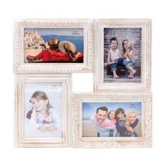 Rama Foto Off White Vintage pentru 4 poze, 33 x 33 cm
