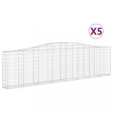 Cumpara ieftin Cosuri gabion arcuite 5 buc, 400x30x100/120 cm fier galvanizat