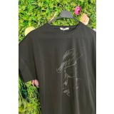 Tricou Negru din Bumbac Donna