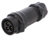 Conector Circular 3 Pin Gold Flash 10A Tată Lipire