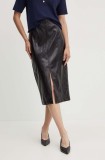 Marella fusta culoarea negru, midi, drept, 2423106071200