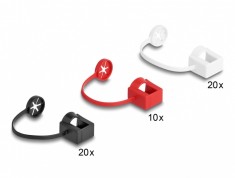 Set 50 protectii mufa RJ45 cu clema de montare colorate, Delock 66973