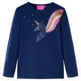 Tricou pentru copii cu m&acirc;neci lungi, bleumarin, 116