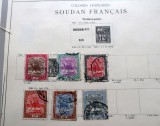 Lot 6 timbre vechi Sudanul Francez (Soudan Fran&ccedil;ais) colonii franceze, ștampilate -A42