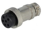 Mufă Microfon Cablu Drept 6 Pin Mamă