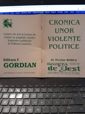 Cronica unor violente politice - Nicolae Rosca foto