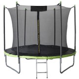 Trambulina gradina 252 cm cu scara si plasa interioara, maxim 100 kg, verde Household NewTrend