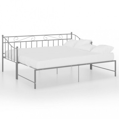 Cadru pat canapea extensibilă, gri, 90x200 cm, metal foto