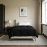 vidaXL Duvet de iarnă Patos Negru 155 x 200 cm Microfibră 42026099