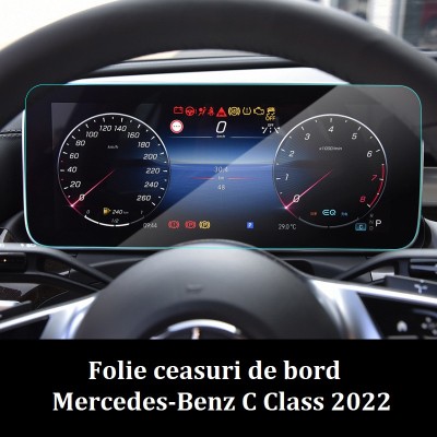 Folie sticlă securizată pentru ecran ceasuri de bord Mercedes-Benz C Class 2022 foto