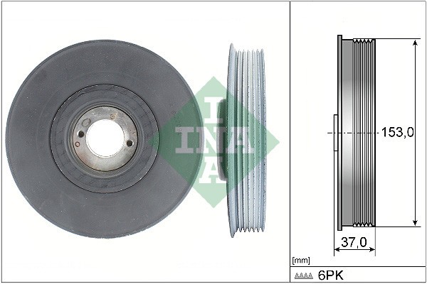 INA 544 0039 10 Fulie curea, arbore cotit