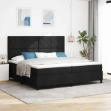 Cumpara ieftin Pat cu arcuri cu saltea Negru 200 x 200 cm țesătură