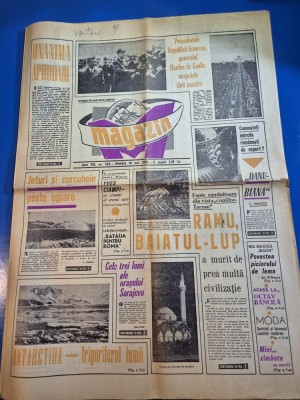 ziarul magazin 18 mai 1968 - presedintele charles de gaulle vizita in romania,danubiana,octav bancila foto