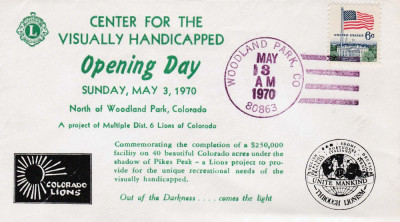 Plic LIONS CLUB, Woodland Park, Colorado, S.U.A., 3 Mai 1970 foto