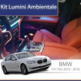 Lumini ambientale dedicate BMW Seria 7 F01 F02 2010 - 2016 model cu trimuri dedicat control din telefon sau sistemul original CarStore Technology