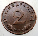 2.897 GERMANIA 2 REICHSPFENNIG 1939 D, Europa, Bronz