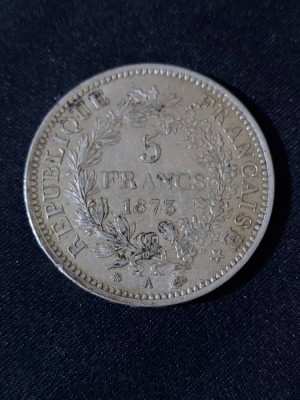 Franța 1873 A - 5 Franci - Monedă de argint #9 foto