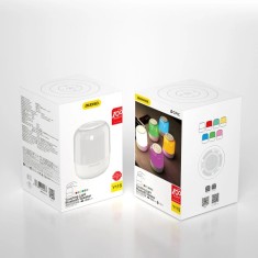 Boxa Wireless, Bluetooth 5.0, 5 W, Baterie 1200 mAh, Iluminare RGB, LED, Cititor de carduri TF/SD - Alb