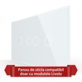 Panou Intrerupator Dublu + Dublu cu Touch LIVOLO din Sticla, Standard Italian - 4M SmartElectro IntelligentHouse