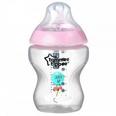 Biberon din polipropilena cu tetina din silicon 260 ml 0+ luni Tommee Tippee 42250275, Roz foto