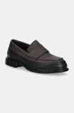 Camper mocasini de piele Pix femei, culoarea maro, cu toc plat, K201627-007