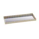 Cumpara ieftin Tava decorativa metal auriu 40 x 16 cm