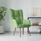 Cumpara ieftin Scaun de relaxare, verde deschis, catifea