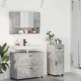 vidaXL Set de mobilier pentru baie 3 pcs Gri beton 76.5 x 35 x 64 cm 3393036