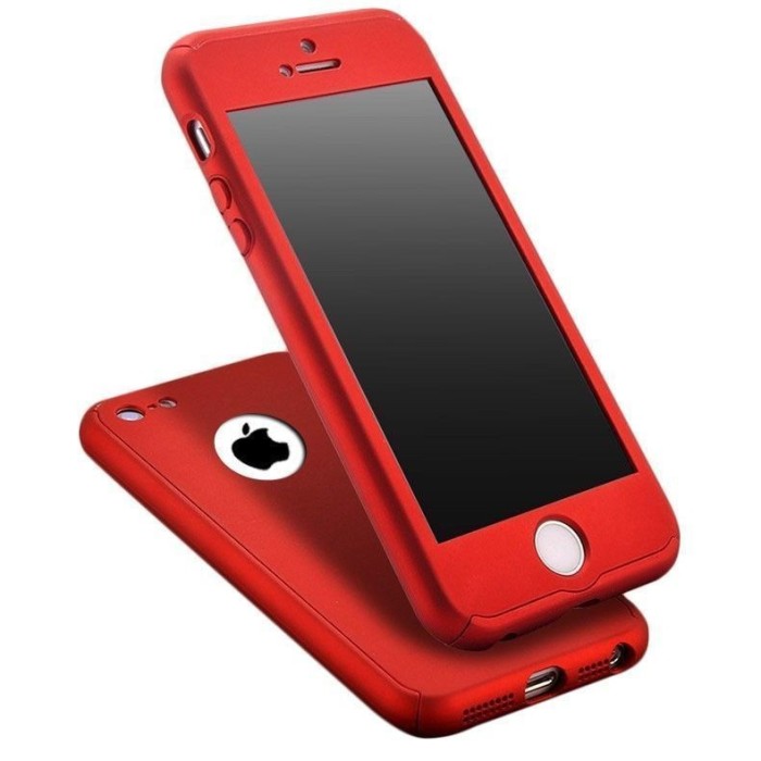 Husa Fullbody MyStyle Red pentru Apple iPhone 5 / Apple iPhone 5S/ Apple iPhone 5SE acoperire completa 360 grade folie de protectie gratis