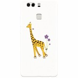Husa silicon pentru Huawei P9 Plus, Rollerskating Girafe Illustration