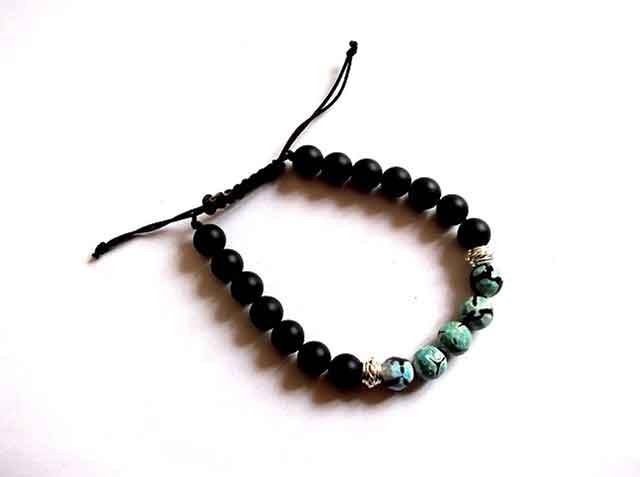 Bratara agate craft si onix mat, bratara reglabila model 34731