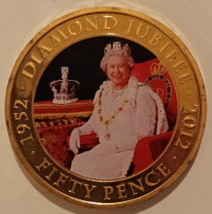 Jersey - 50 Pence 2011 - Placata cu aur foto