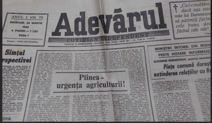 ziarul ADEVĂRUL - 28 martie 1990