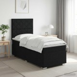 Cumpara ieftin Pat boxspring cu saltea Negru 100 x 200 cm Tesatura