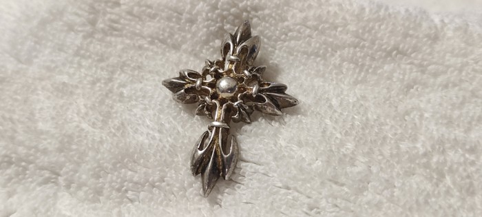 argint TIFFANY &amp; CO. USA MEDALION CRUCE stilizat cu FLORI de LIS brand de lux