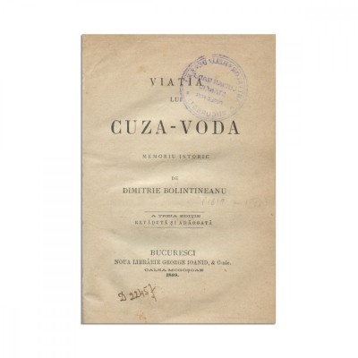 Dimitrie Bolintineanu, Viața lui Cuza-Vodă, 1869 foto