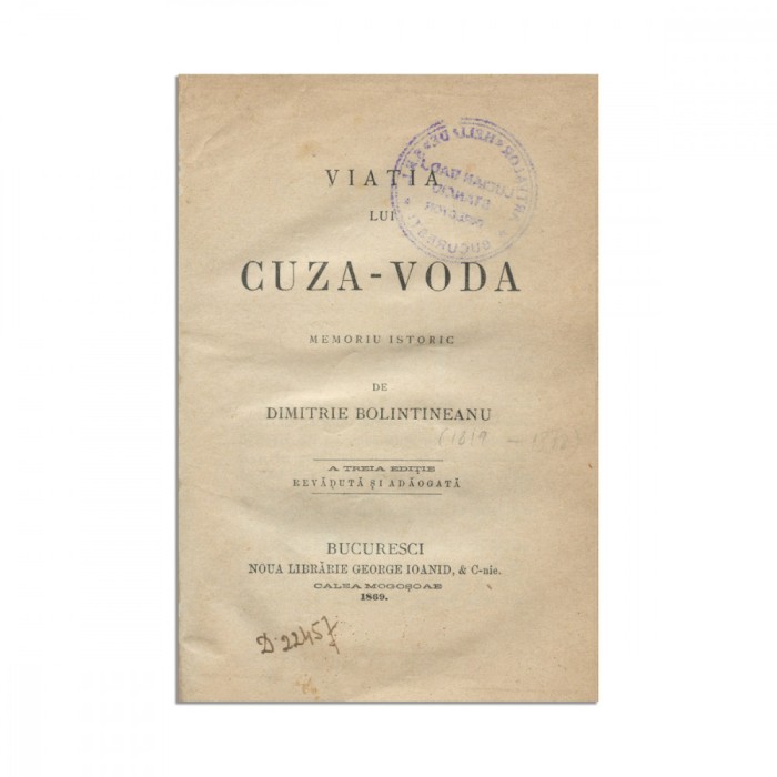 Dimitrie Bolintineanu, Viața lui Cuza-Vodă, 1869