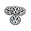 Set 4 Embleme Autoadezive Volkswagen Tabla Capace Roti 56.5mm VW Stickere Aftermarket