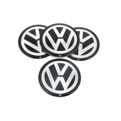 Set 4 embleme stickere Volkswagen din tabla autoadezive pentru capace roti, #130 foto