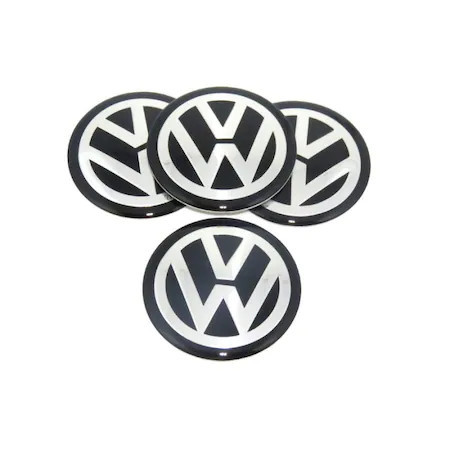 Set 4 embleme stickere Volkswagen din tabla autoadezive pentru capace roti, #130