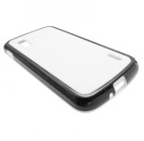 Husa hard 3D alb+negru pentru LG Google Nexus 4 E960 Mako, Gel TPU