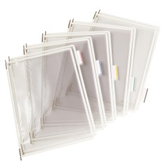 Buzunar prezentare DJOIS A4 ramă metalică albă set 10 bucăți foto