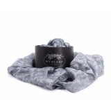 Cumpara ieftin Eșarfă Mătase Naturală Unisex Galatea, Gri Argintiu, 190x60cm, Made in Italy, Florală, Accesorii Modă Eleganță