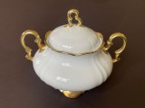 Splendida ZAHARNITA din portelan fin suedez HACKEFORS cu foita de aur, anii 1940, Decorative
